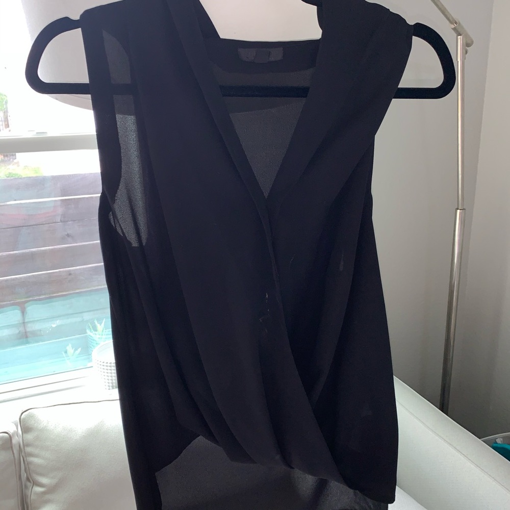 Topshop Black Cross Blouse Tank